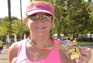 Marathon runner with foot drop